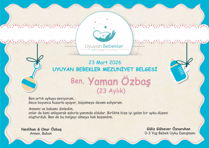 uyuyan-bebekler-mezuniyet-belgesi – Yaman Ozbas – 23 aylik-belge